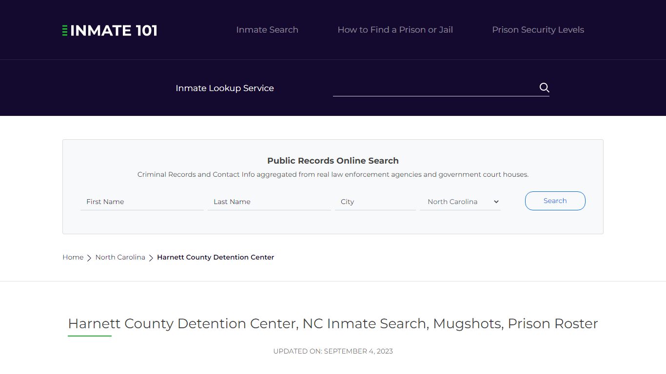 Harnett County Detention Center, NC Inmate Search, Mugshots, Prison ...